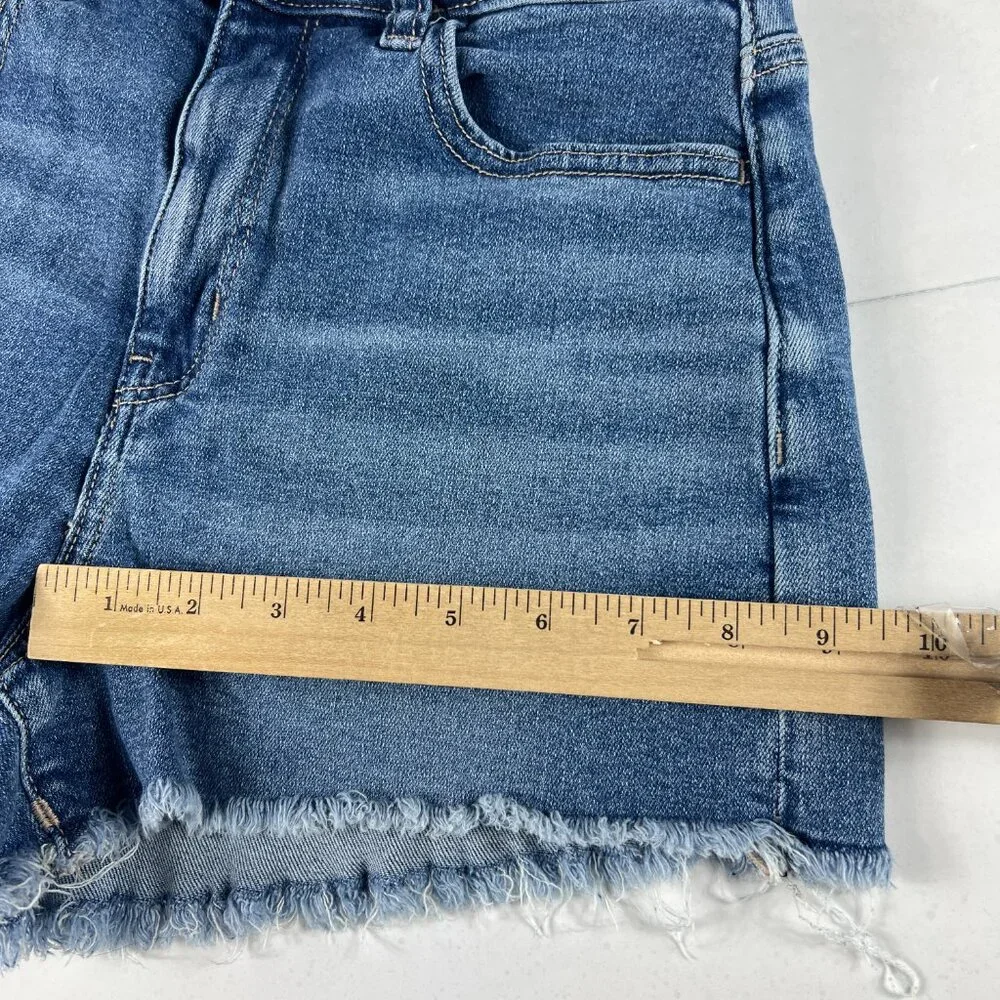 American Eagle Shorts Women's 27* Mom Mid Rise Blue Cut Off Stretch Denim Tag 4